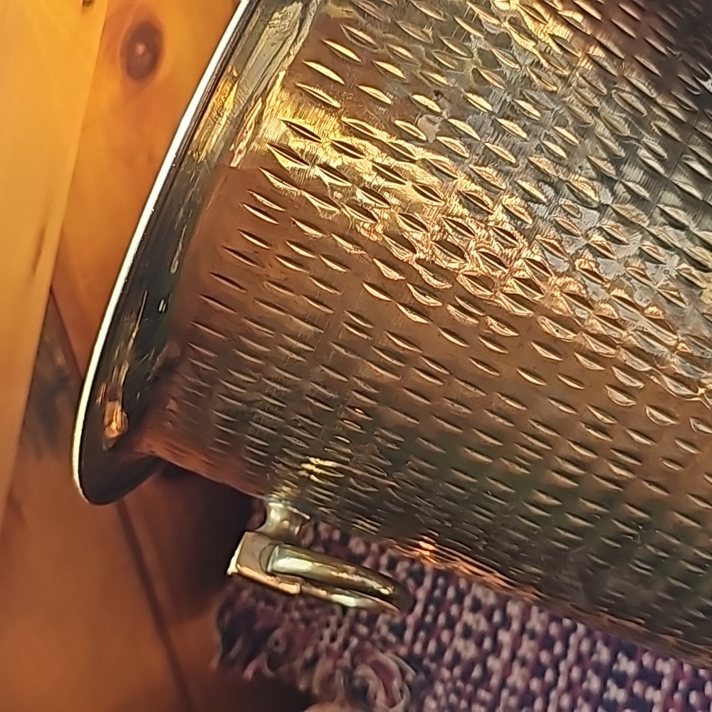 Brass Textured Ice Bucket with Handle